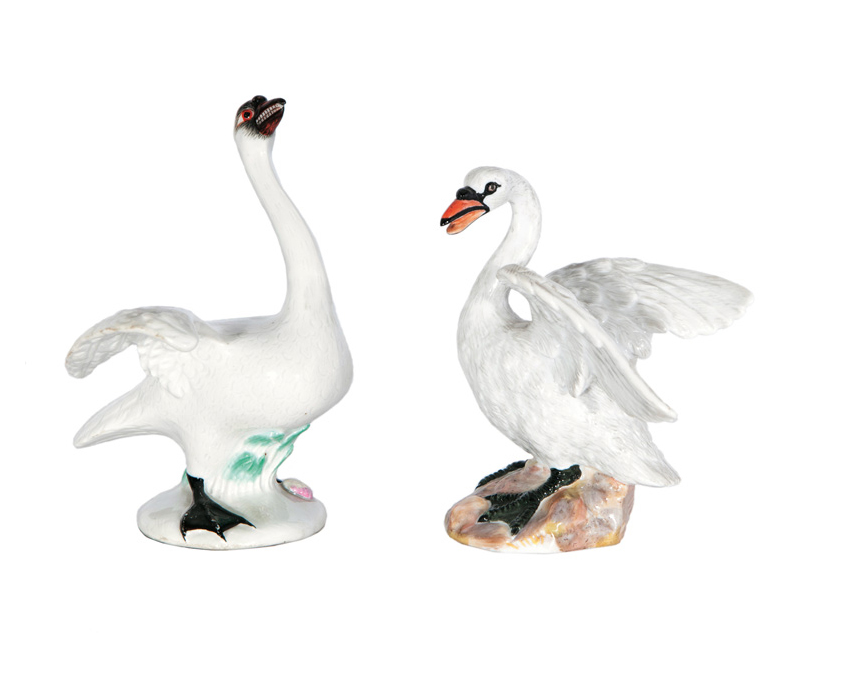 A pair of bird figures 'Swans'