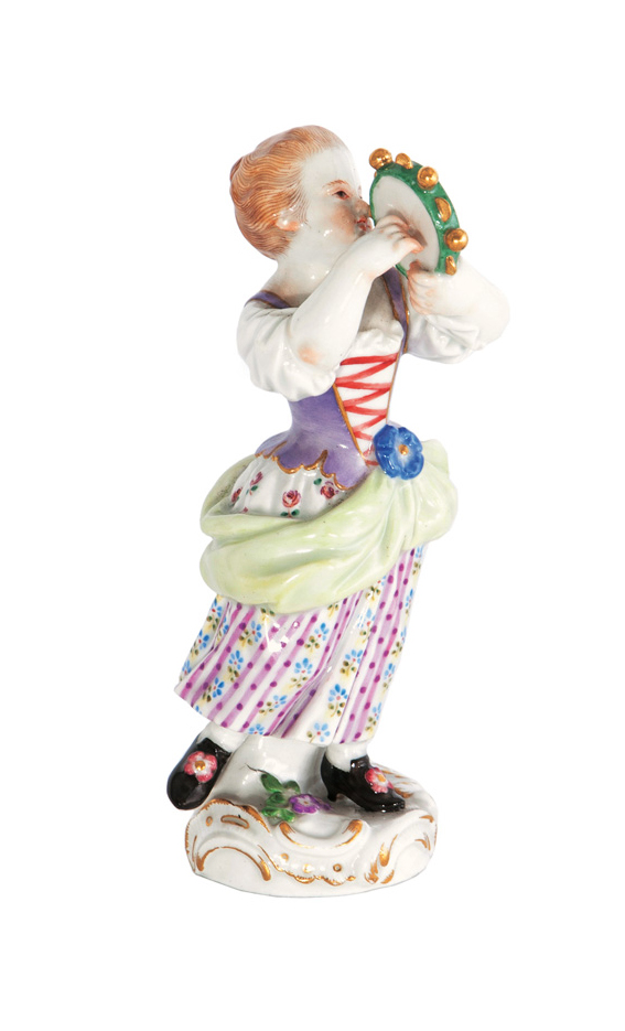 A figure 'Gardener's child with tambourine'