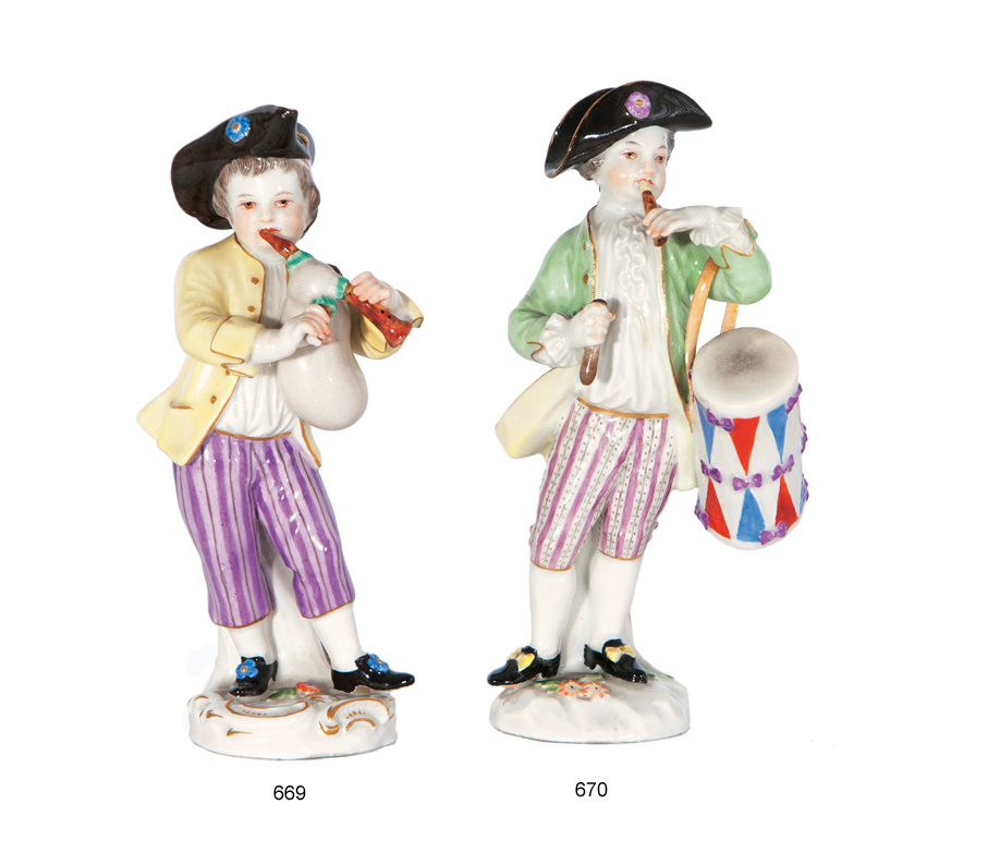 A figure 'Gardener's child with bagpipe'