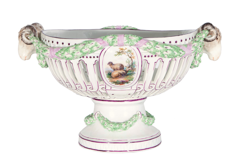 Johann Carl Schönheit - An openwork basket with ram's head An openwork basket with ram's head