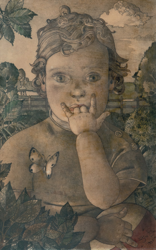 Otto Tetjus Tügel - Child in a Garden Child in a Garden