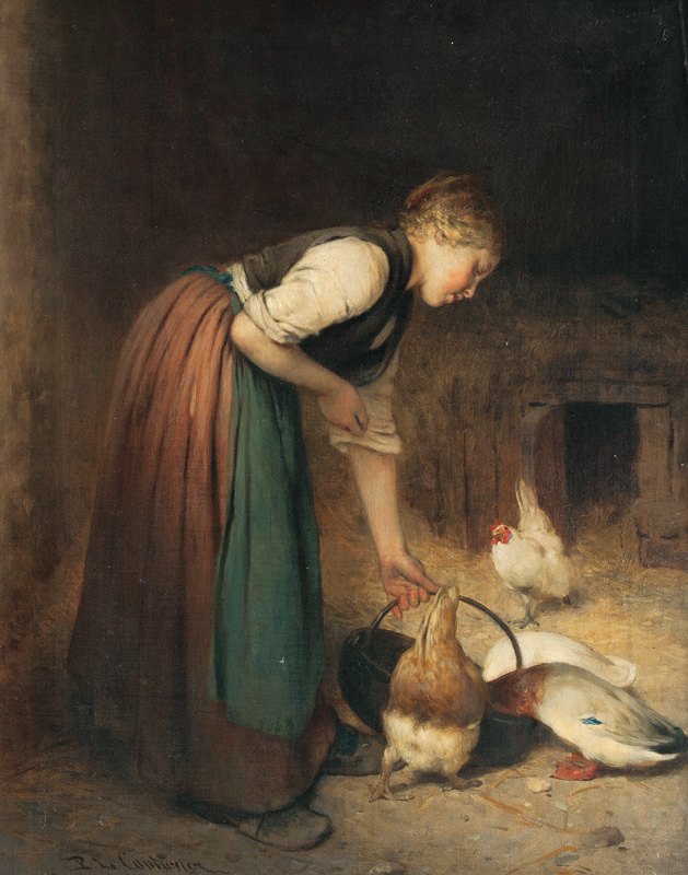 Philibert Léon Couturier - Girl and Fowl Girl and Fowl