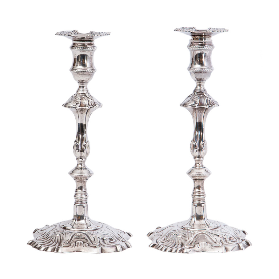 A pair of candlesticks of Georgian style