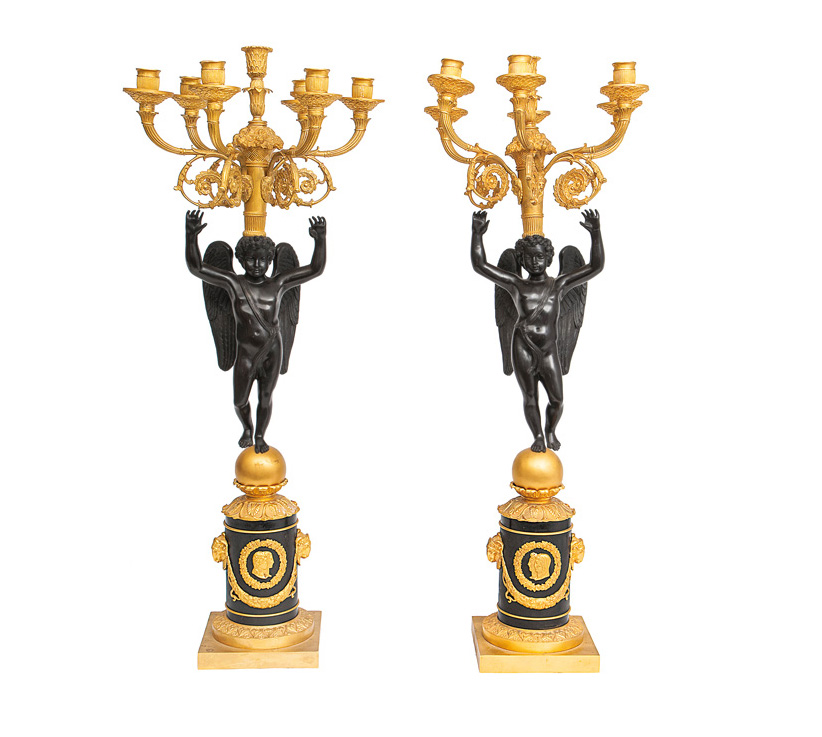 A pair of extraordinary candelabra in the manner of  Pierre-Philippe Thomire