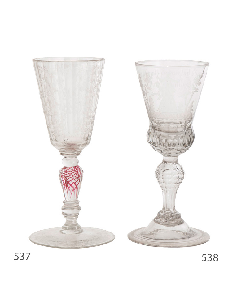 A Bohemian Baroque glass goblet