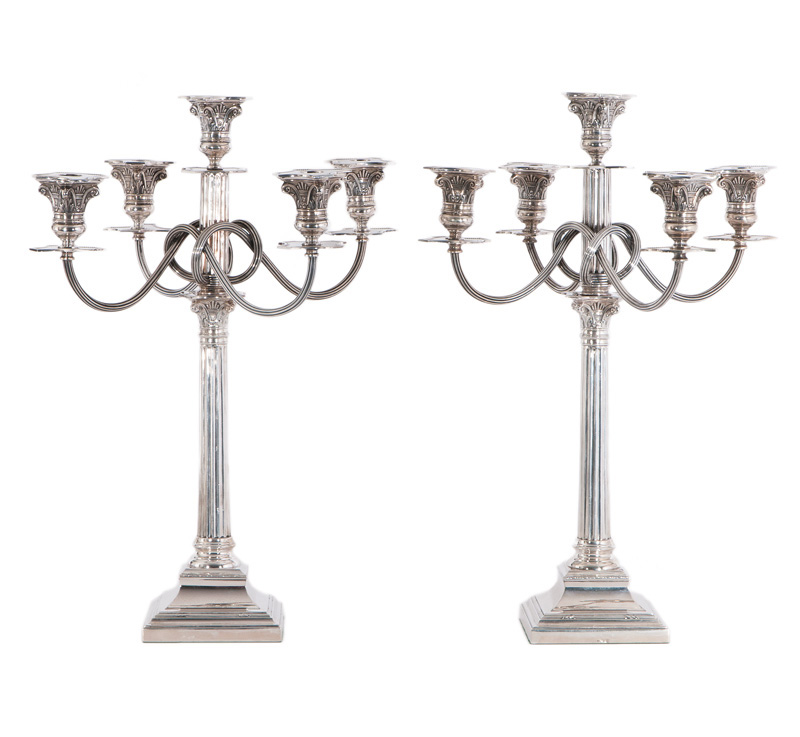 A pair of classical candleabra