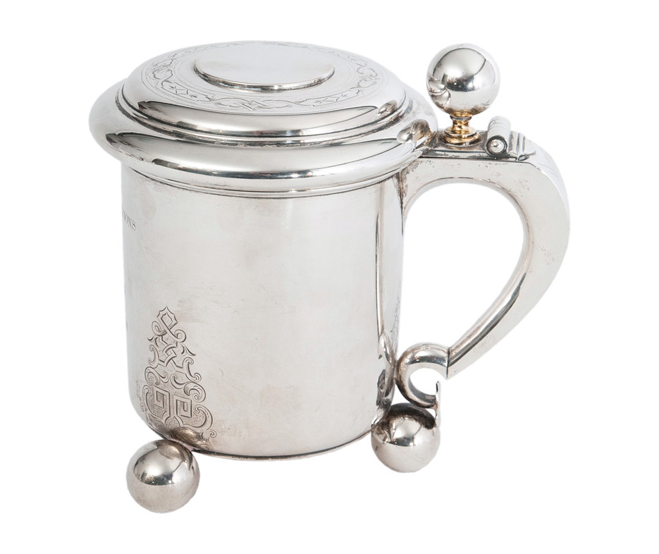 A tankard with traditional engravings