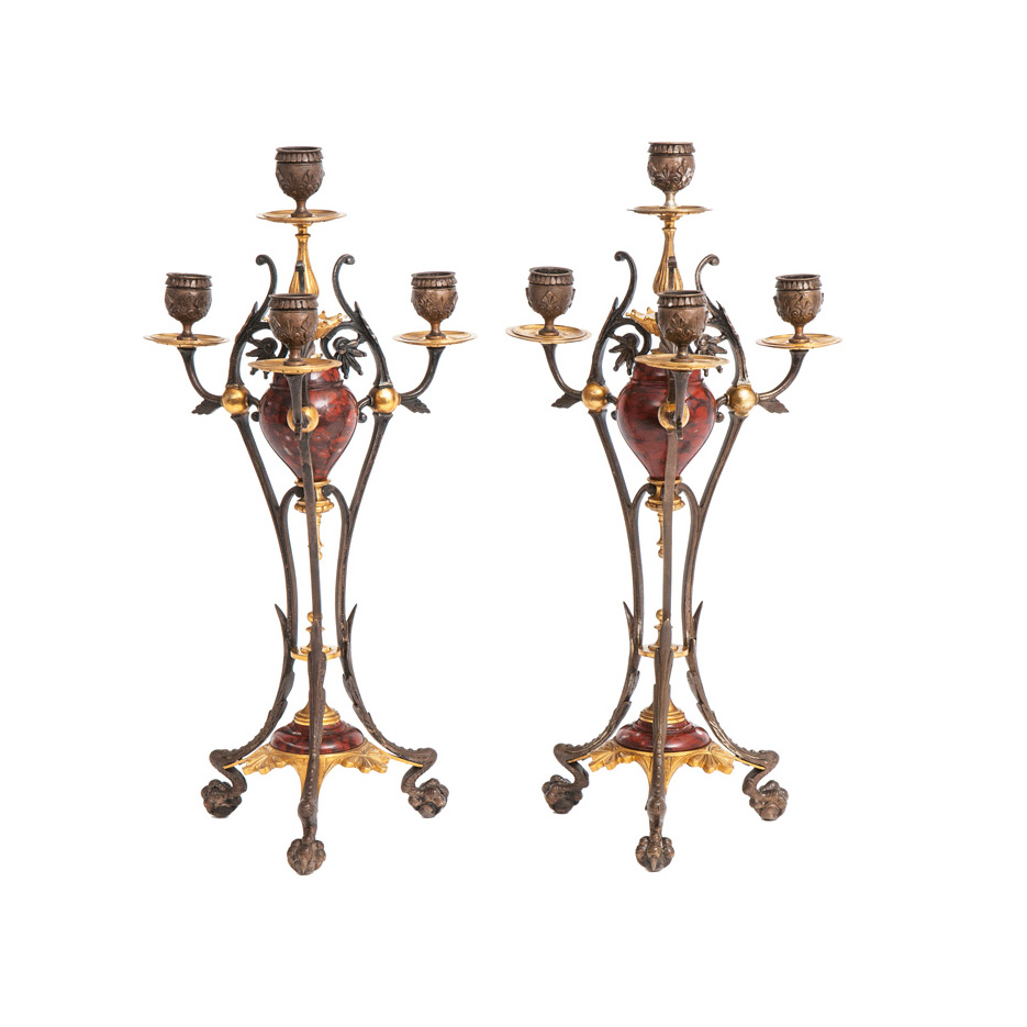 A pair of Napoleon III candelabras