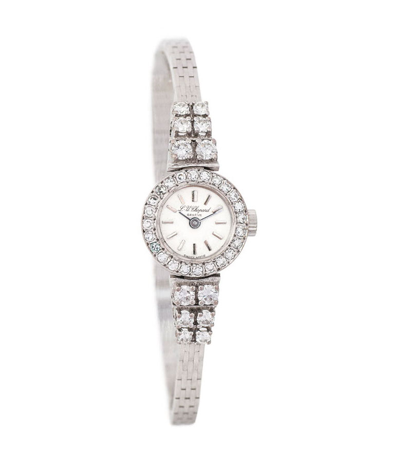A ladies wristwatch with diamonds by Chopard