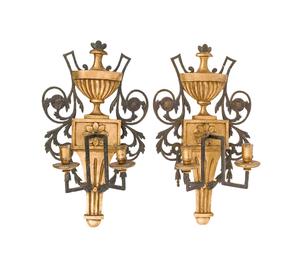 A pair of rare Louis Seize wall lights
