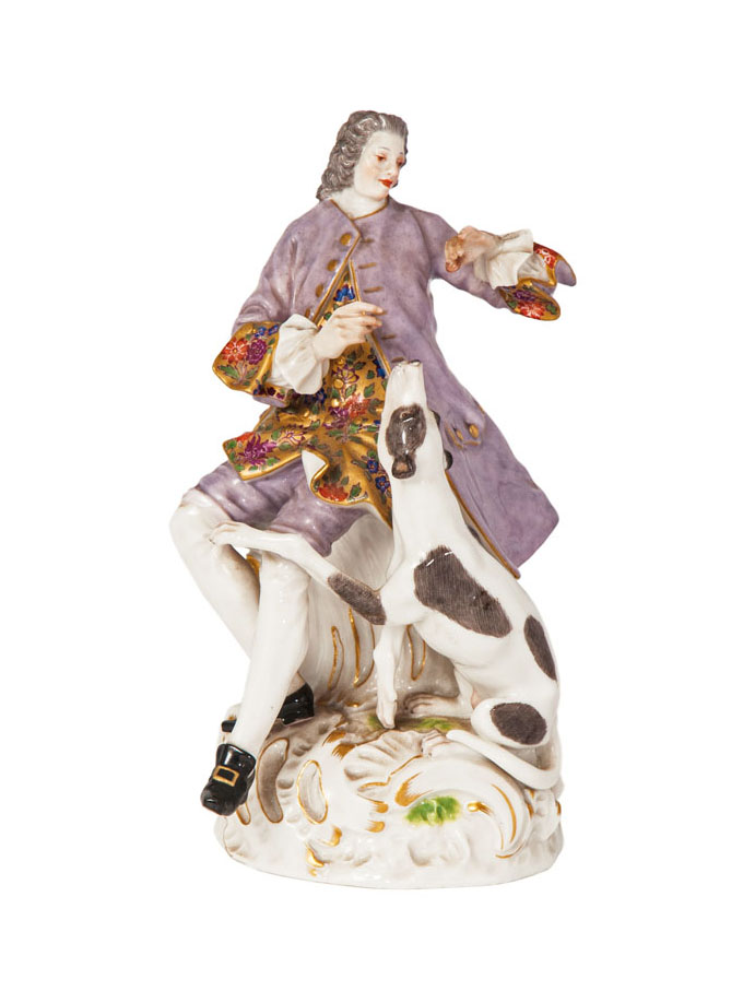 A rare figure 'August the Strong with his hunting dog'