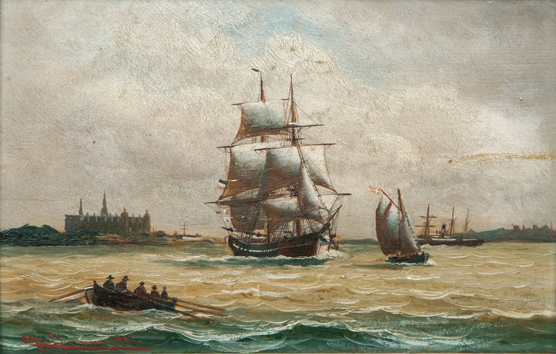 Schiffe im Sund bei Kronborg