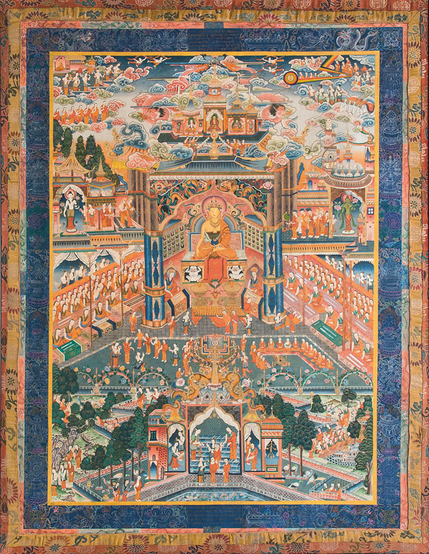 A large Thangka 'Buddha Amithaba in Sukhavati'