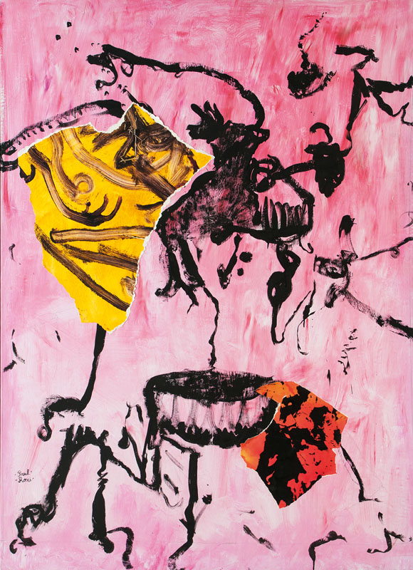 Paul Roxi - Composition on Rose Fond Composition on Rose Fond