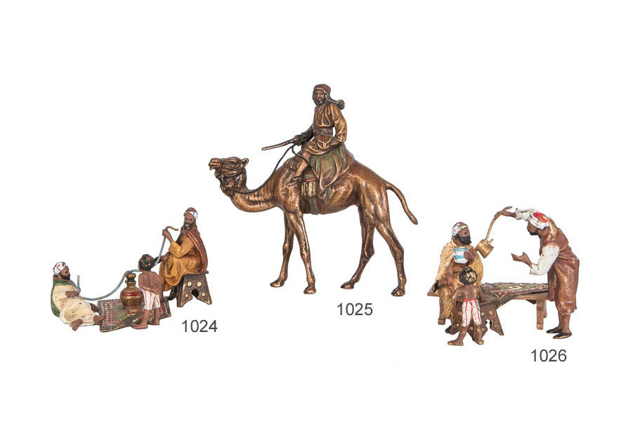 A Vienna bronze 'Arab with hookah' by Bergmann