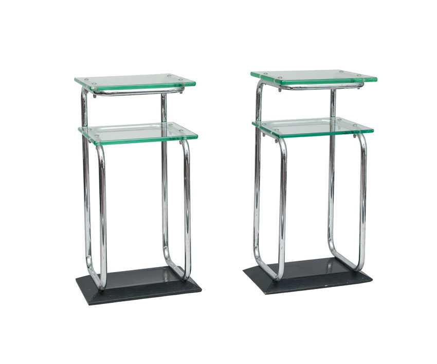 A pair of modern occasional tables
