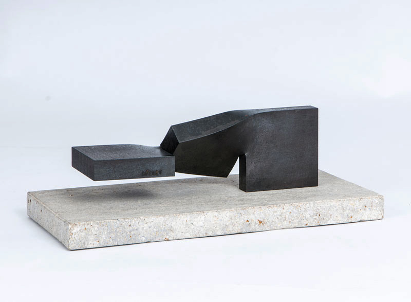 A modern steel sculpture 'Horizontal Development'