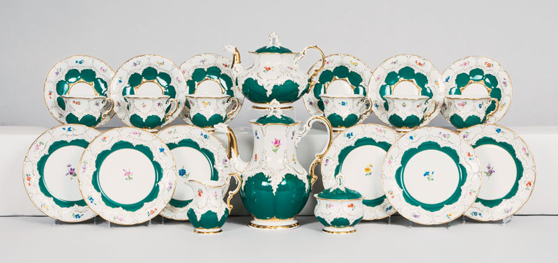 A coffee service 'B-Form in russisch-gruen' for 6 persons
