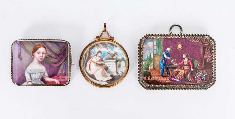 A set of 3 miniature paintings
