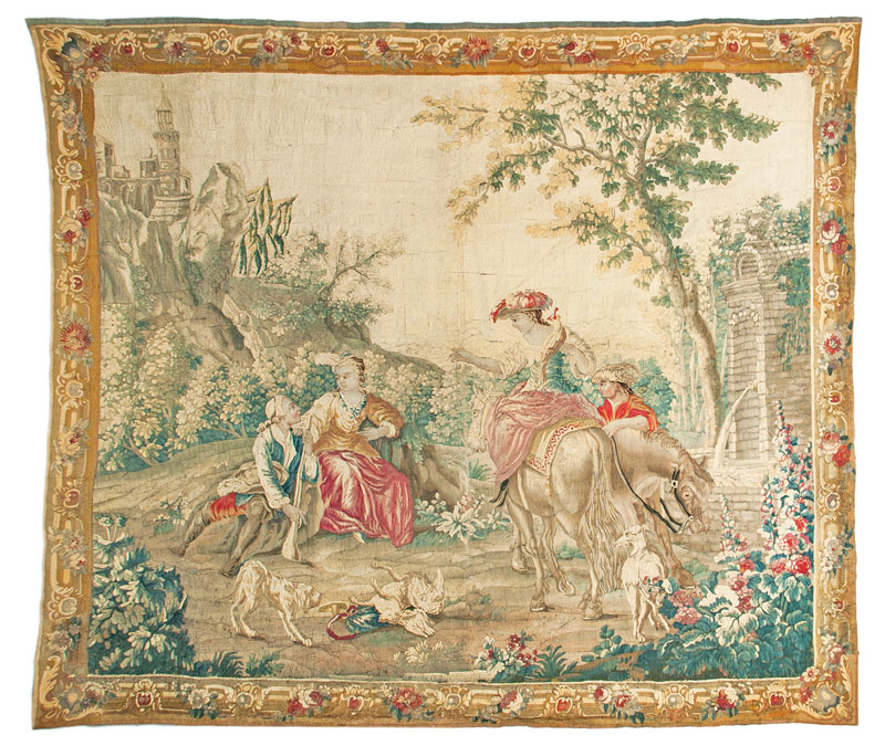 A hug tapestry 'Gallant Rococo scene' A hug tapestry 'Gallant Rococo scene'