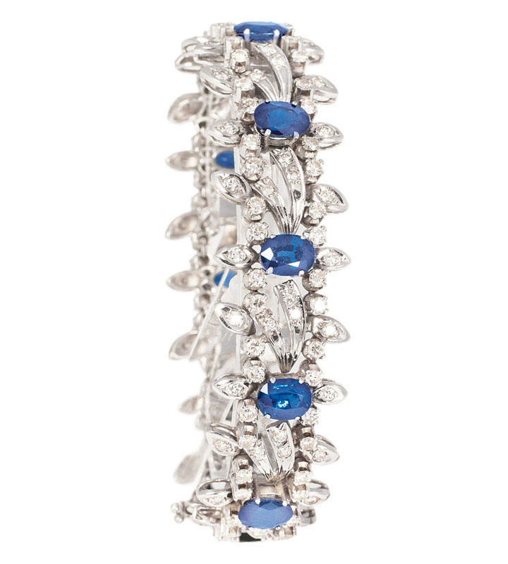 A sapphire diamond bracelet