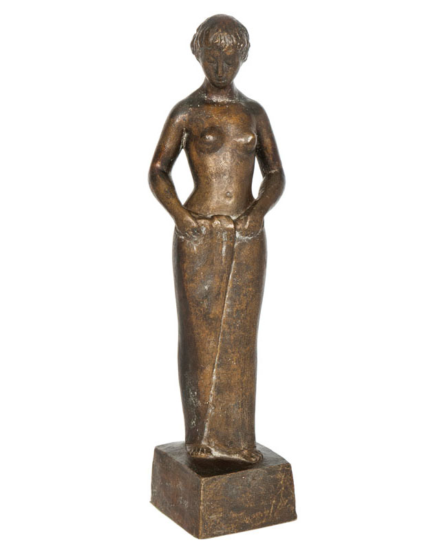 A bronze figure 'Sich bindende'