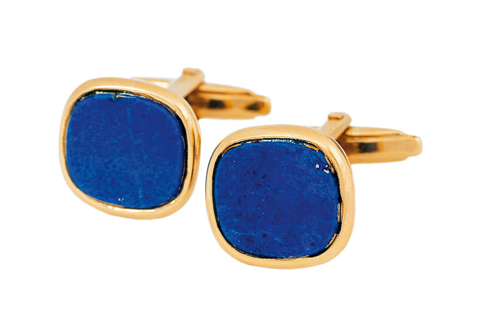 A pair of lapis lazuli cufflinks