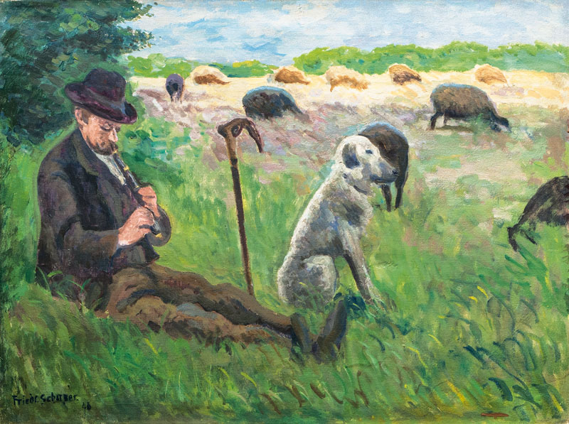 Friedrich Schaper - Schäfer mit Flöte Schäfer mit Flöte
