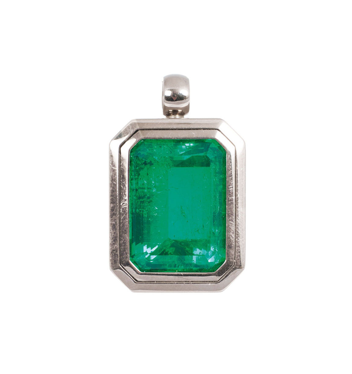 A large, very fine emerald pendant
