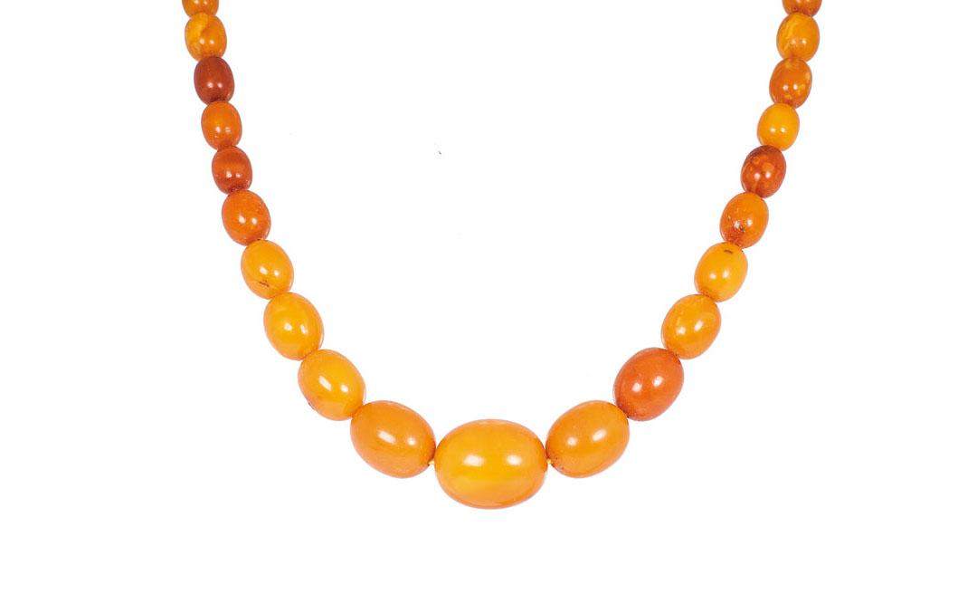 An amber necklace