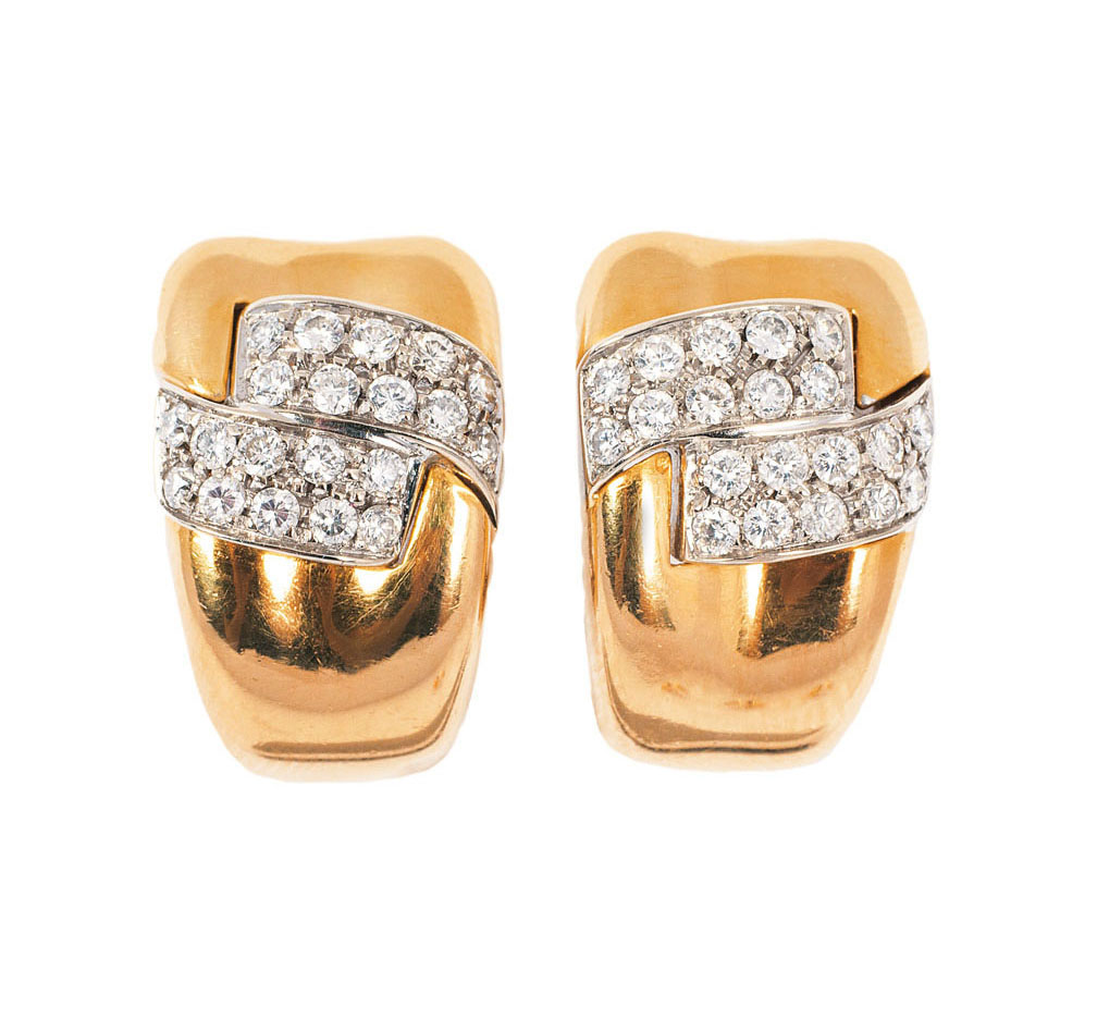 A pair of earring with diamonds by Wempe