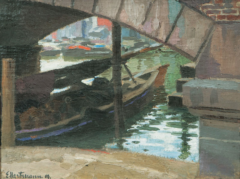 Boot unter einer Brücke