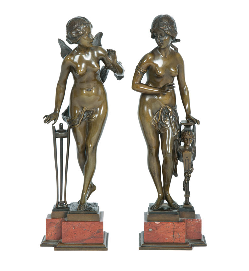 Zwei mythologische Jugendstil-Skulpturen