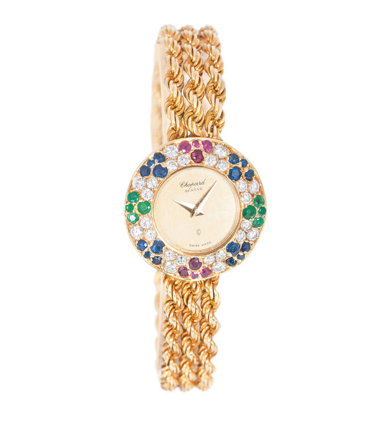 Damen-Armbanduhr mit Edelstein-Besatz von Chopard
