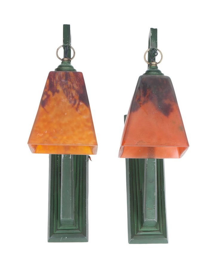 A pair of Art Nouveau wall lamps