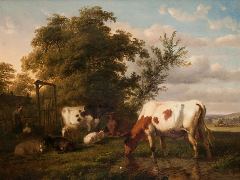 Ildephonse Stocquart - Cattle on Grazing Land Cattle on Grazing Land