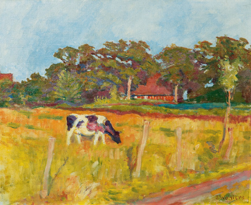 Julius Wohlers - Kuh vor dem Bauernhof Hoops in Himmelpforten Kuh vor dem Bauernhof Hoops in Himmelpforten