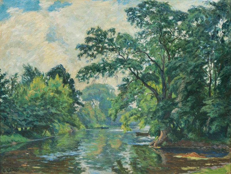 Ernst Eitner - Sommer an der Alster Sommer an der Alster