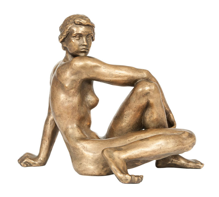 A bronze sculpture 'Schauende'