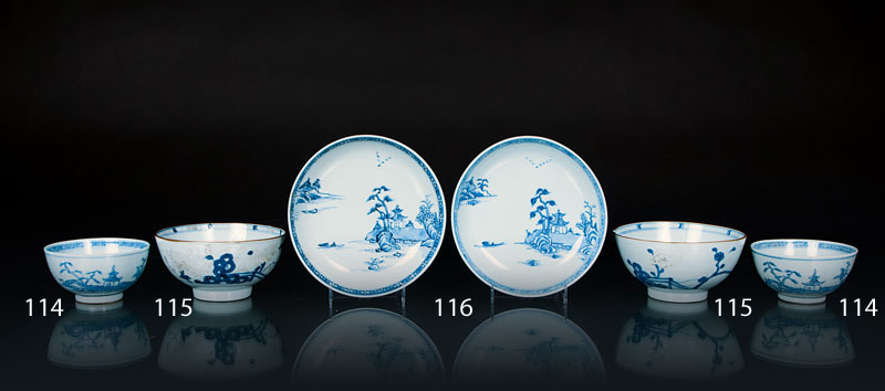 Paar 'Nanking Cargo' Blumen-Schalen Paar 'Nanking Cargo' Blumen-Schalen