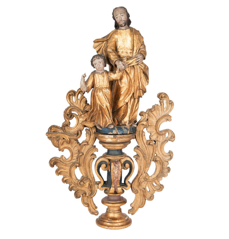 A Baroque sculpture 'Saint Joseph with Jesus-child'