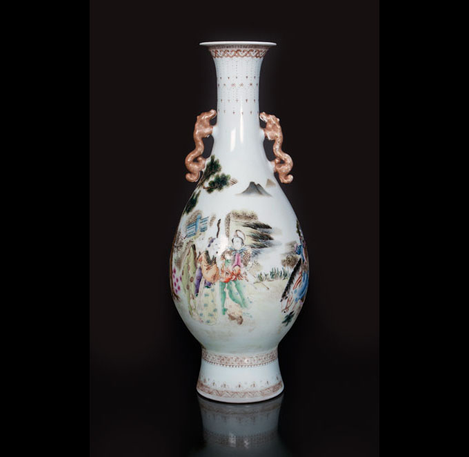 Vase mit Szene aus dem Gedicht 'Hua Mulan'