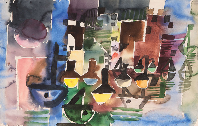 Eduard Bargheer - Boats in the Harbour Boats in the Harbour