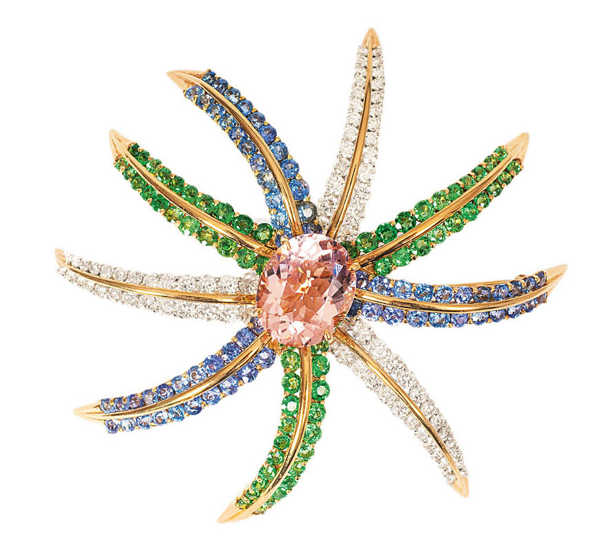 An extraordinary precious stone brooch 'Fireworks' by Tiffany & Co. An extraordinary precious stone brooch 'Fireworks' by Tiffany & Co.
