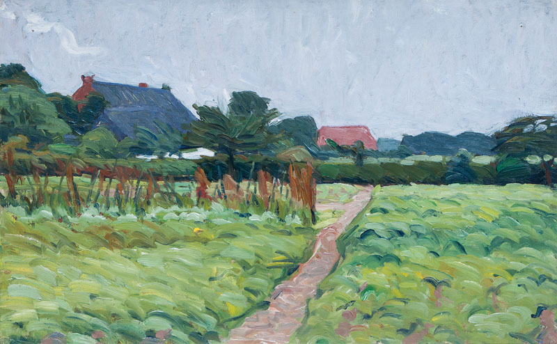Field in Front of Farm Houses