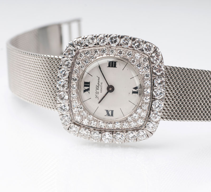 A ladies' wristwatch with diamonds by Chopard