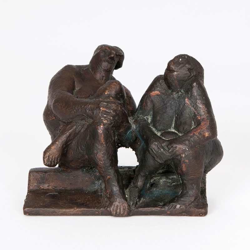 A small bronze 'Philemon and Baucis'