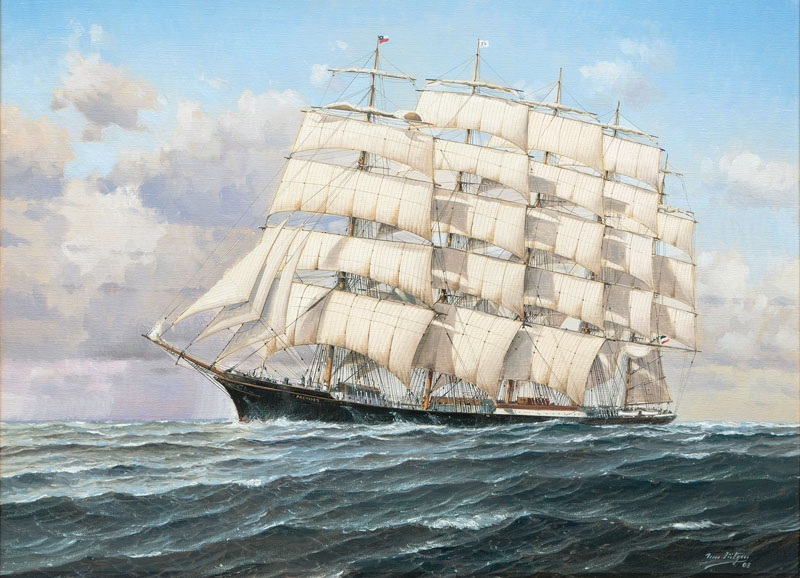 The five Mast full-rigged Ship Preussen