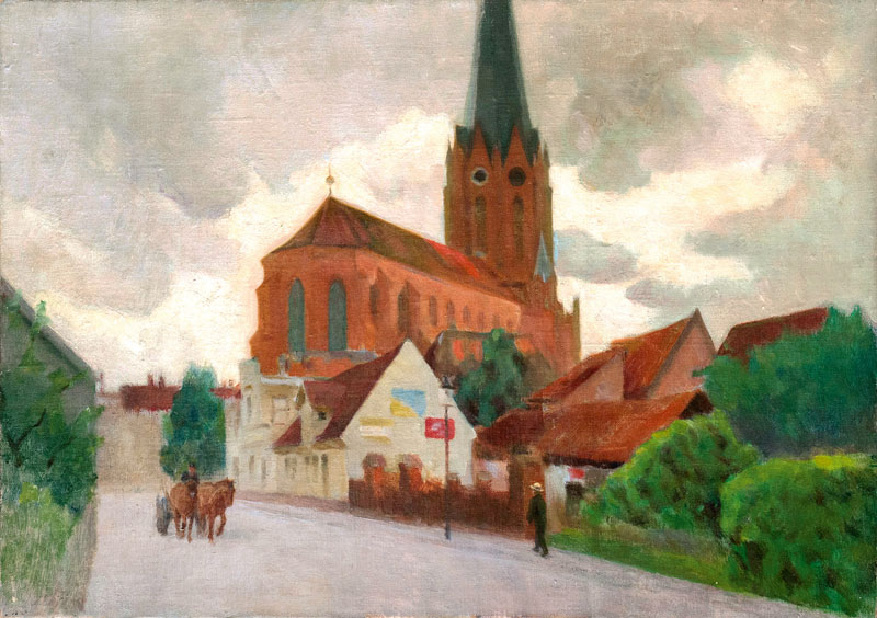 Julius von Ehren - Buxtehude with St. Peter's Church Buxtehude with St. Peter's Church