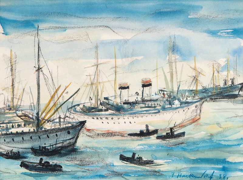 Franz Heckendorf - Ships in a Harbour Ships in a Harbour